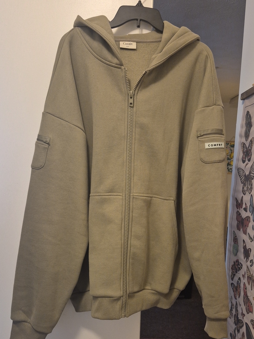Comfort Zip-Front Lightweight Hooded Jacket in Olive